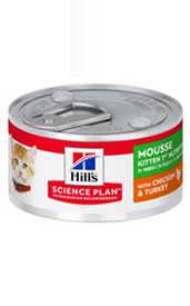 <p>Hill's Science Plan Kitten First Nutrition Mousse Wet Food Chicken &amp; Turkey Flavour</p>